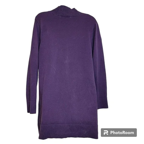 Eight Eight Eight Sweater, Women L, Purple V-Neck w/button, Zipper Pockets, EUC - Picture 2 of 10